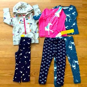Lot 2T girl’s fall outfit pjs hoodie legging NWT